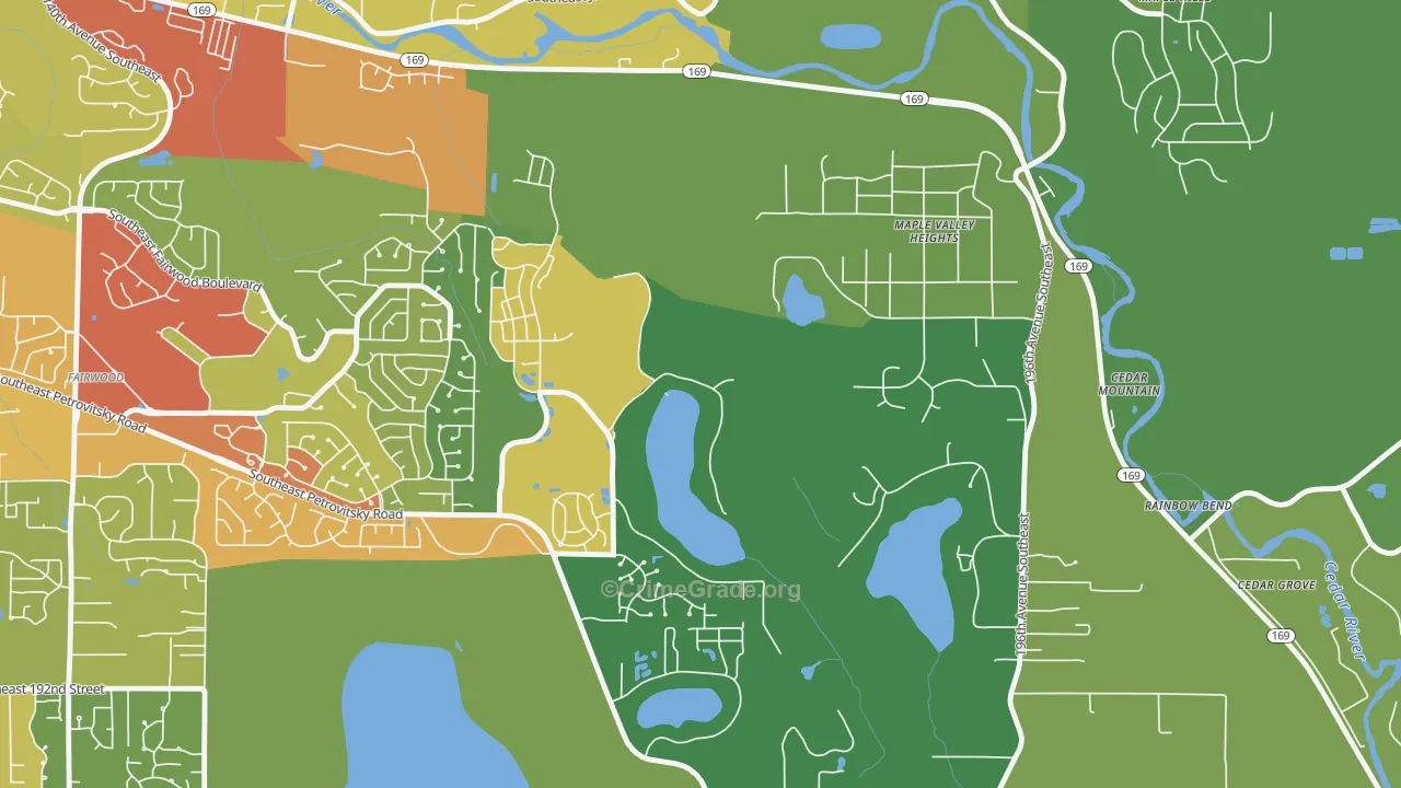 Maple Heights-Lake Desire, Renton, WA Map of Theft Rates