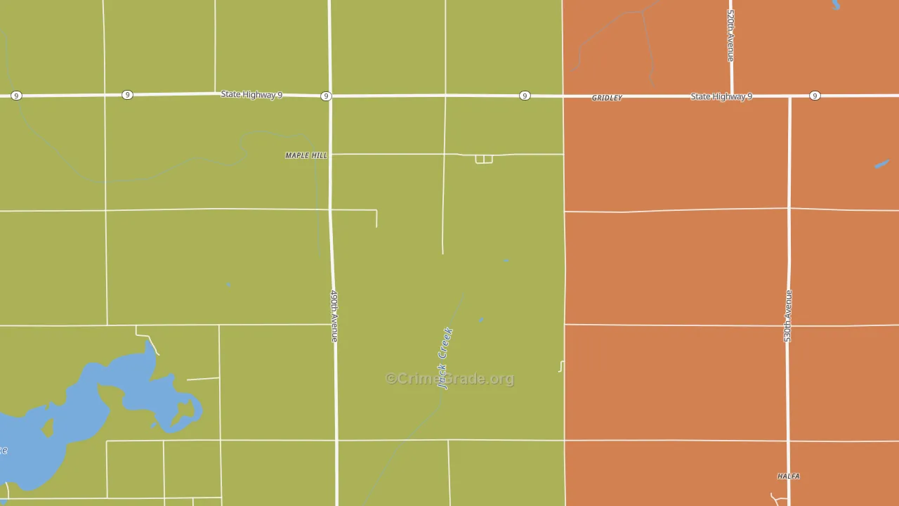 Maple Hill, IA Map of Theft Rates