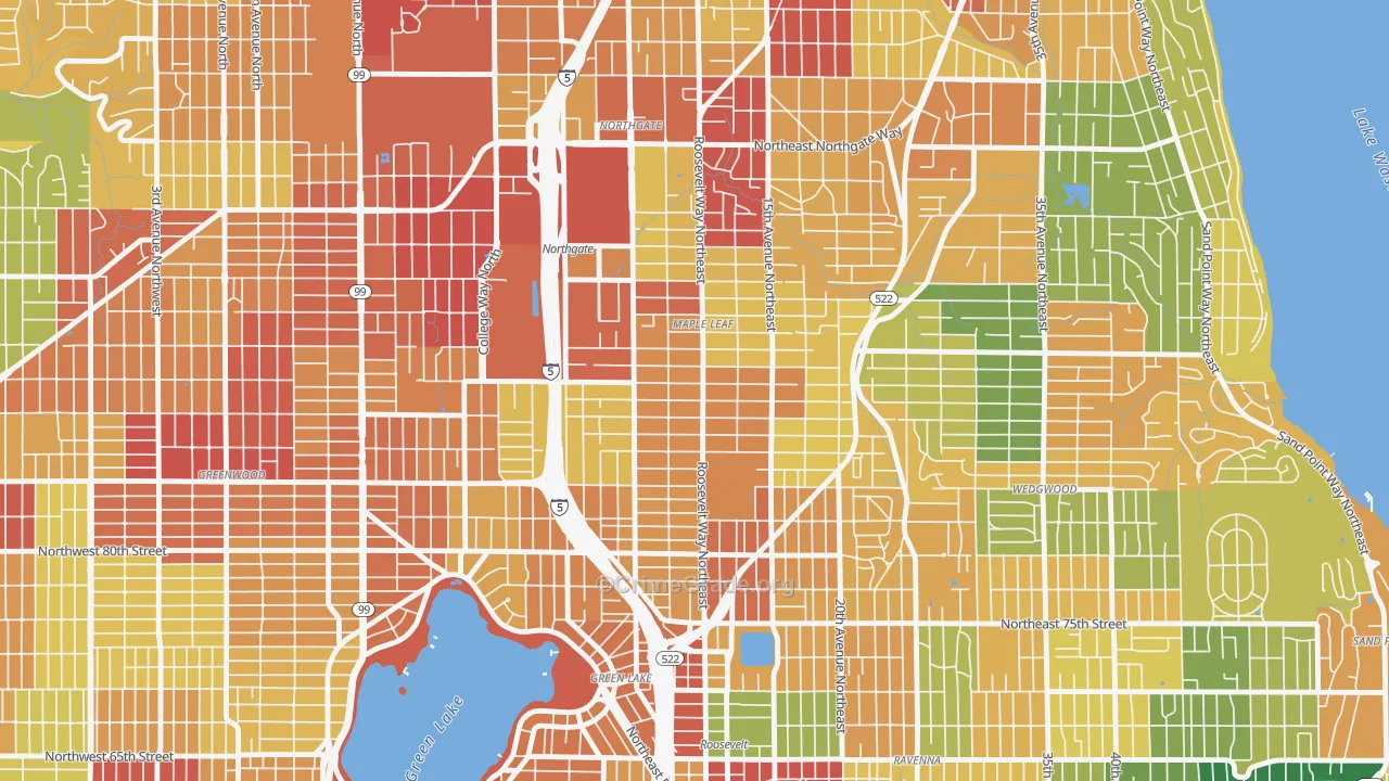 Maple Leaf, Seattle, WA Map of Theft Rates