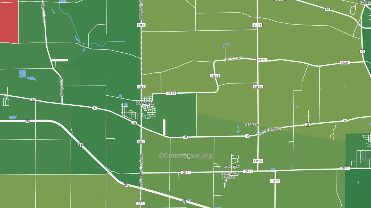 Maple Park, IL Map of Theft Rates
