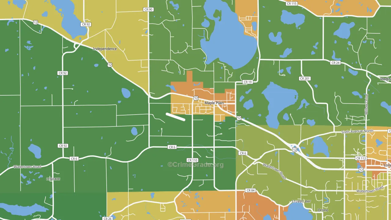 Maple Plain, MN Map of Theft Rates