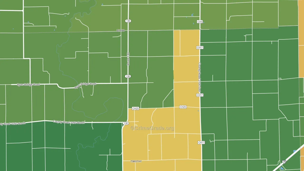 Maple Point, IL Map of Theft Rates