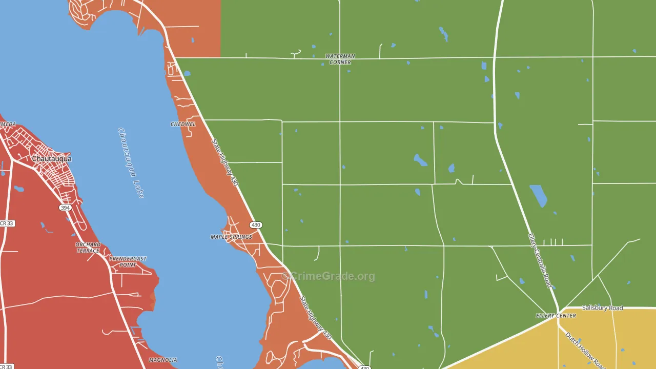 Maple Springs, NY Map of Theft Rates