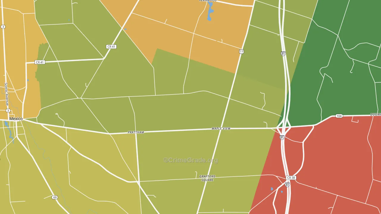 Maple View, NY Map of Theft Rates
