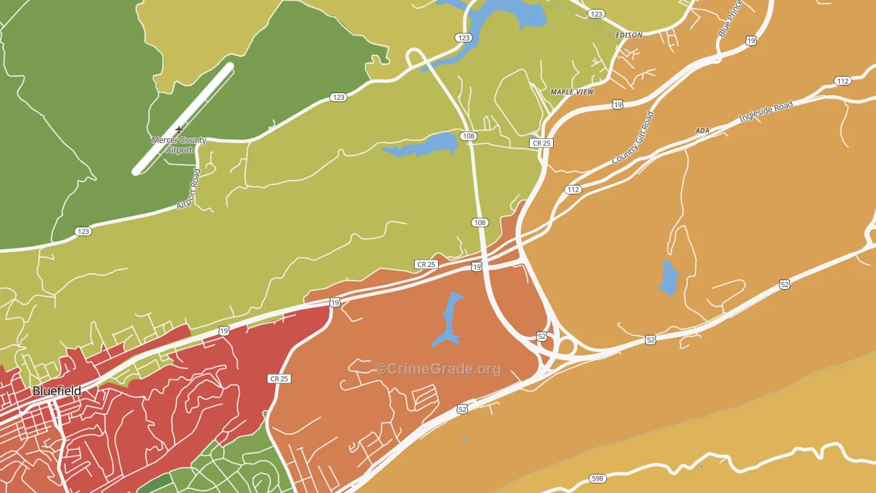 Maple View, WV Map of Theft Rates
