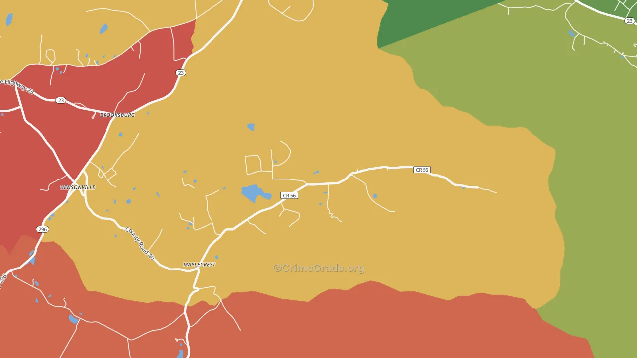 Maplecrest, NY Map of Theft Rates