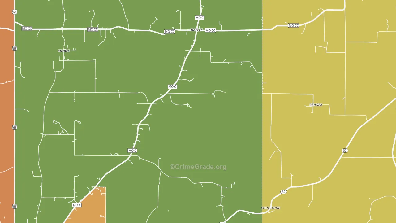 Maples, MO Map of Theft Rates