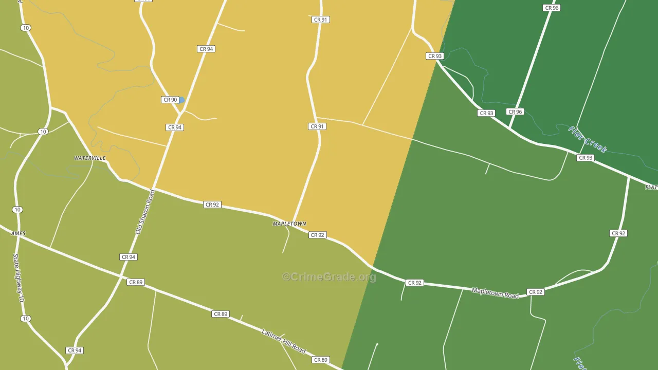 Mapletown, NY Map of Theft Rates