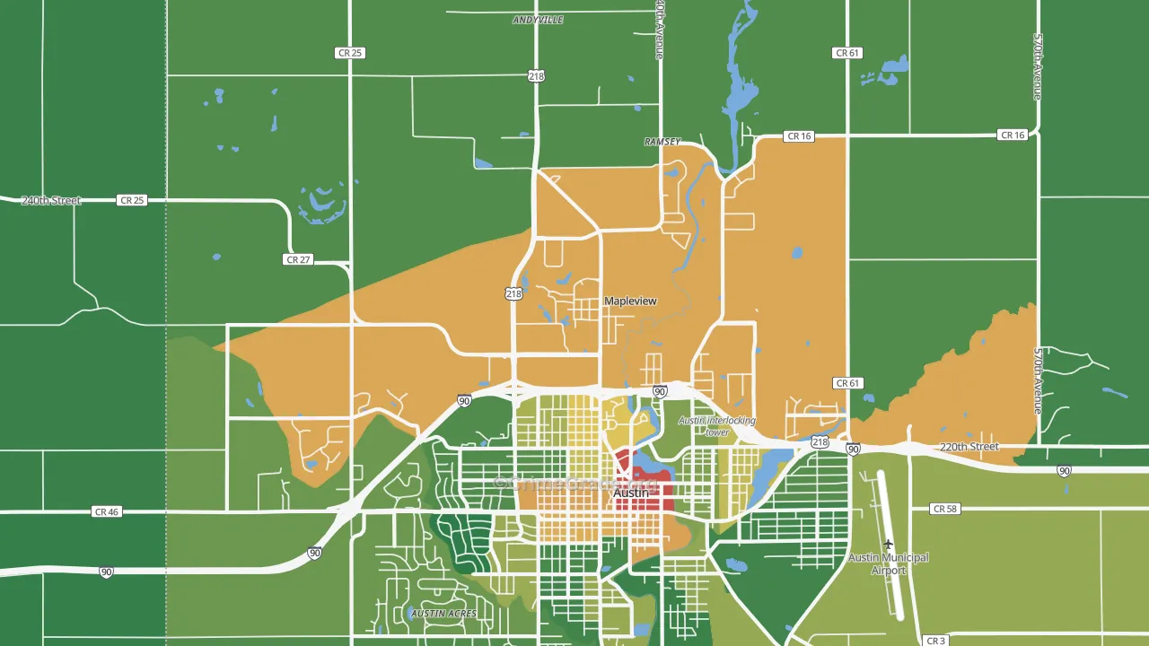 Mapleview, MN Map of Theft Rates