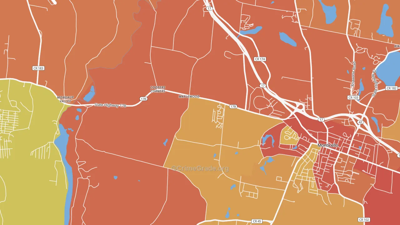 Maplewood, NY Map of Theft Rates
