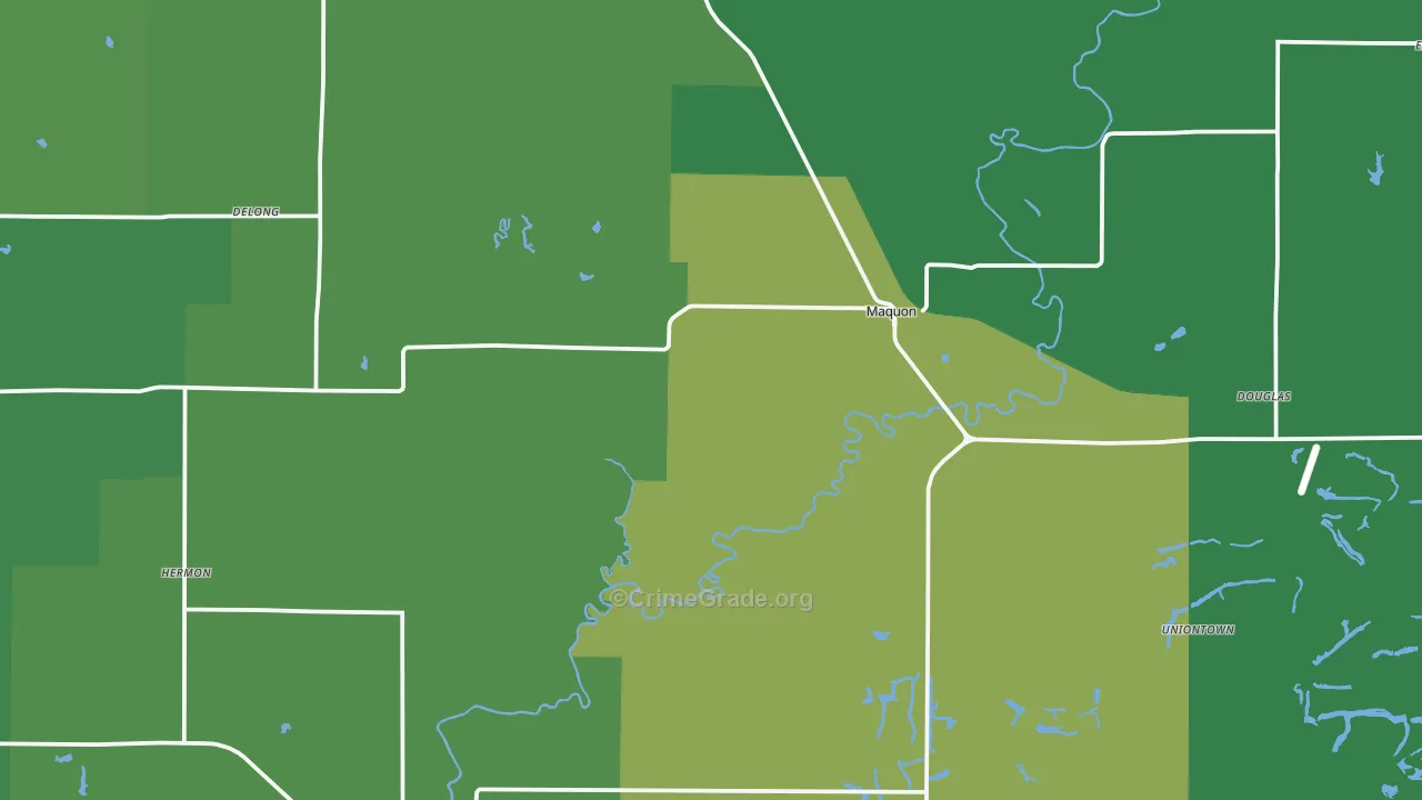 Maquon, IL Map of Theft Rates