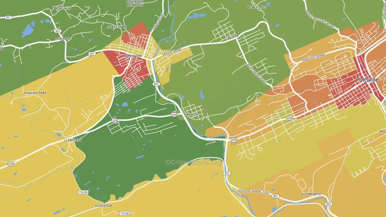 Mar Lin, PA Map of Theft Rates