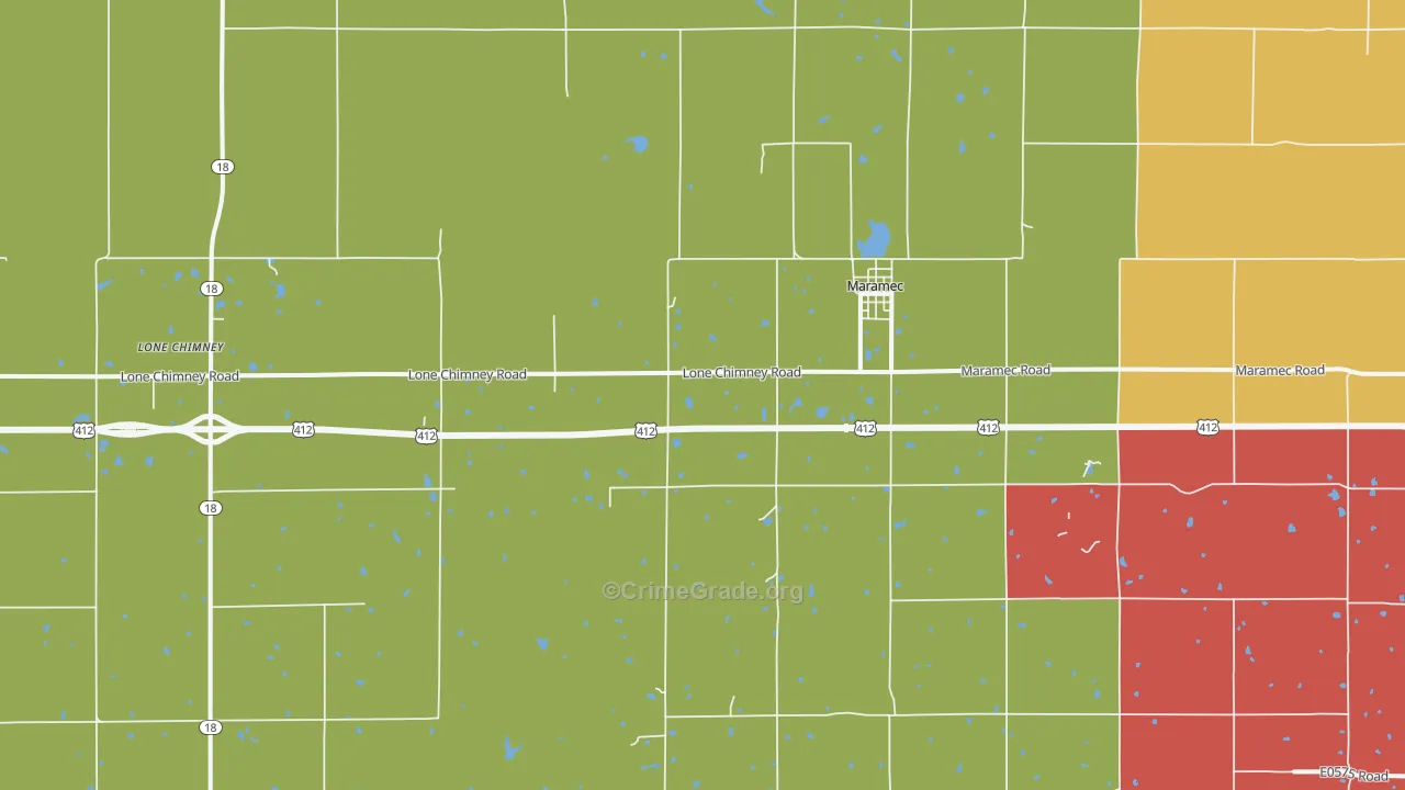 Maramec, OK Map of Theft Rates