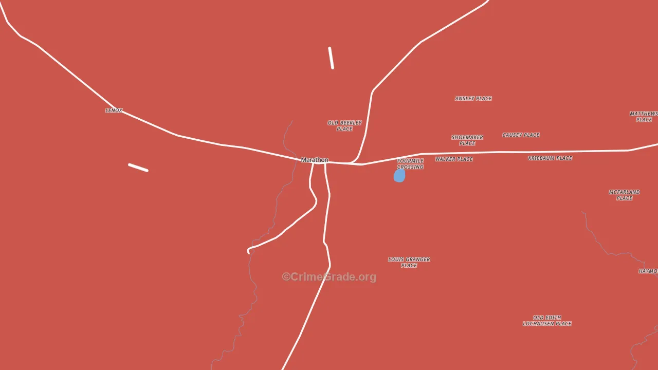 Marathon, TX Map of Theft Rates
