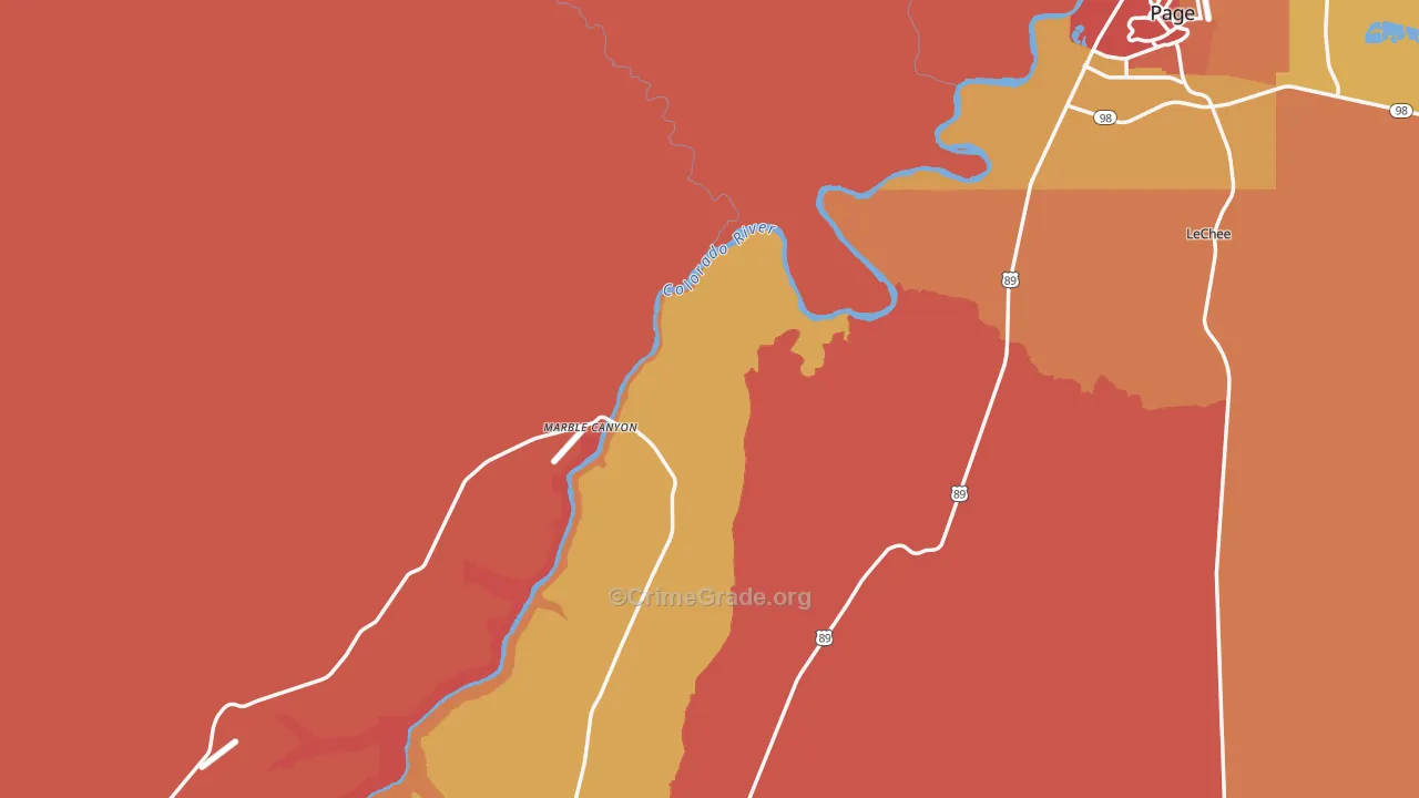 Marble Canyon, AZ Map of Theft Rates