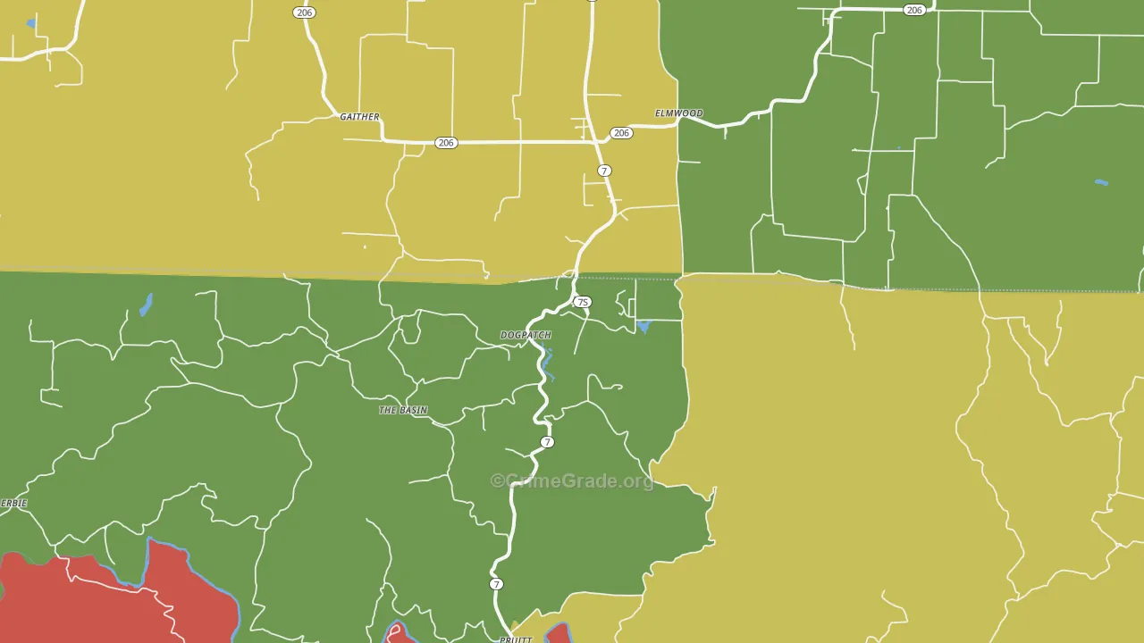 Marble Falls, AR Map of Theft Rates