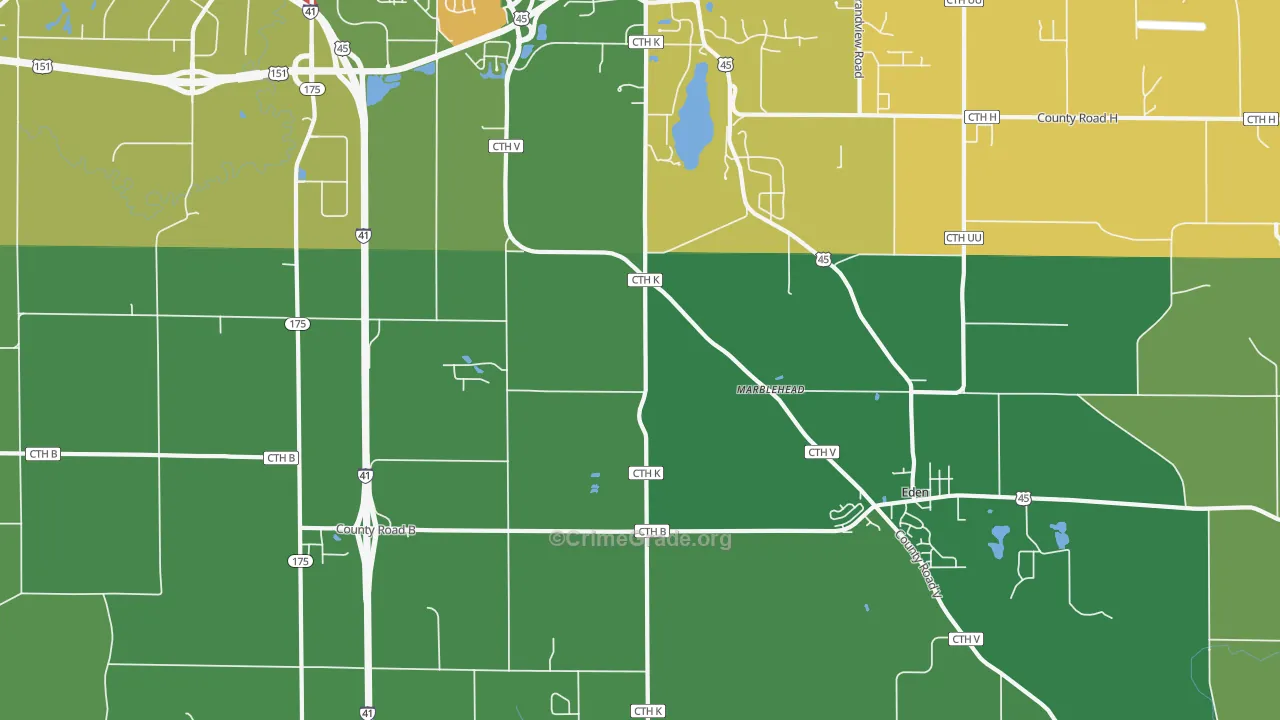 Marblehead, WI Map of Theft Rates