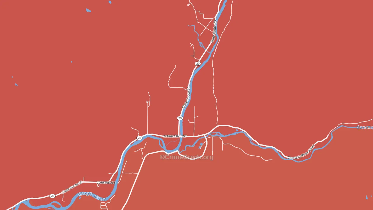 Marblemount, WA Map of Theft Rates