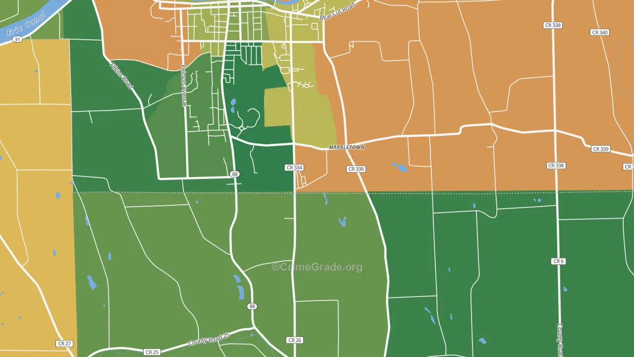 Marbletown, NY Map of Theft Rates