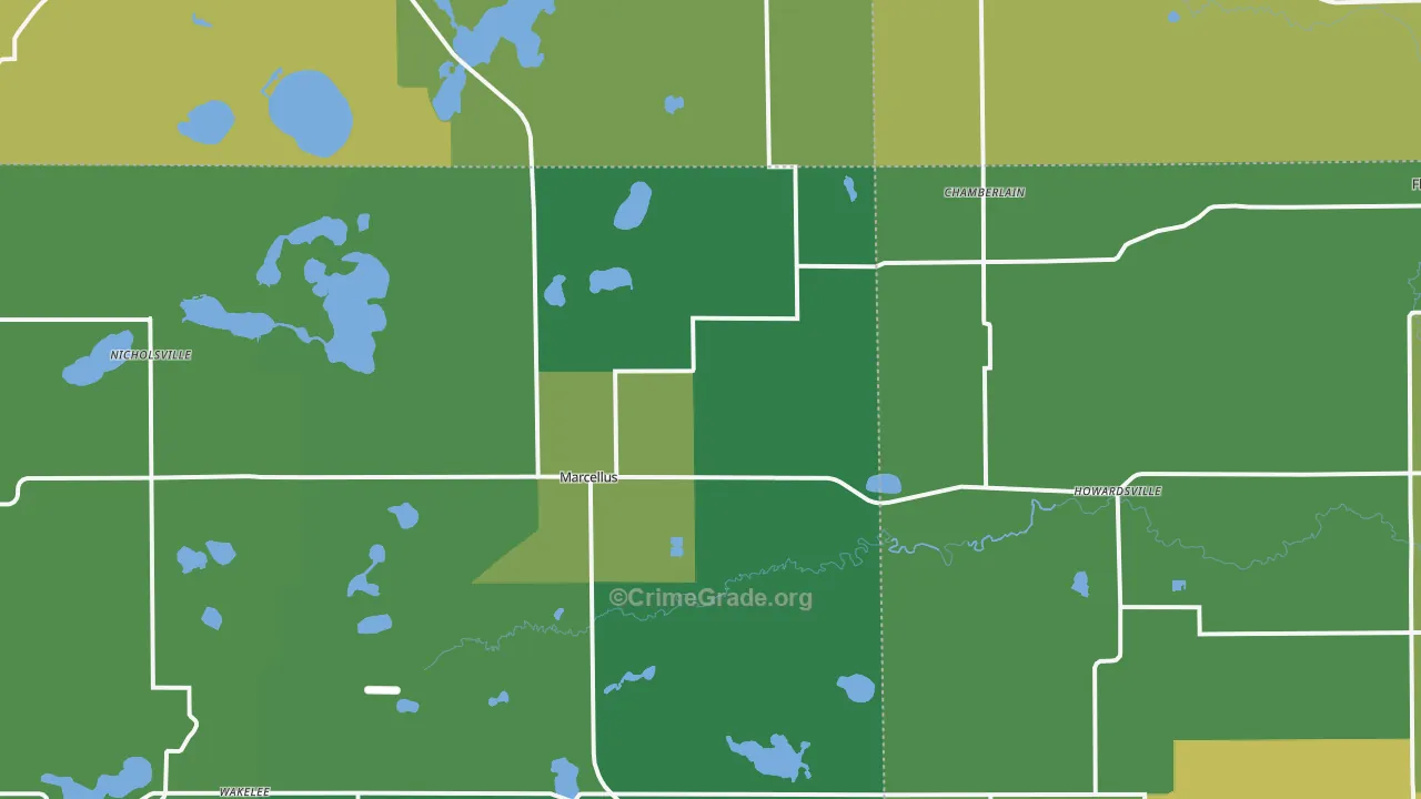 Marcellus, MI Map of Theft Rates