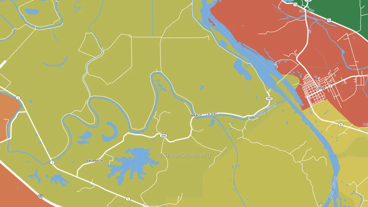 Marco, LA Map of Theft Rates