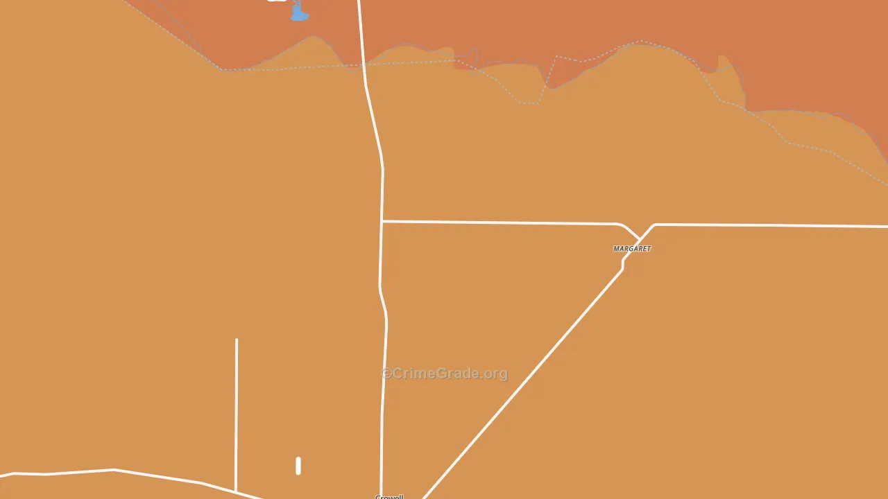 Margaret, TX Map of Theft Rates