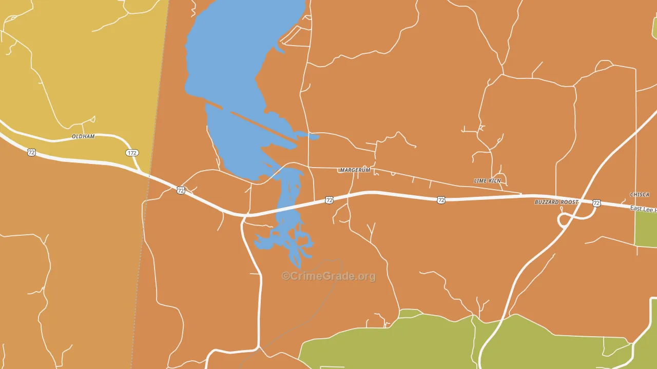 Margerum, AL Map of Theft Rates