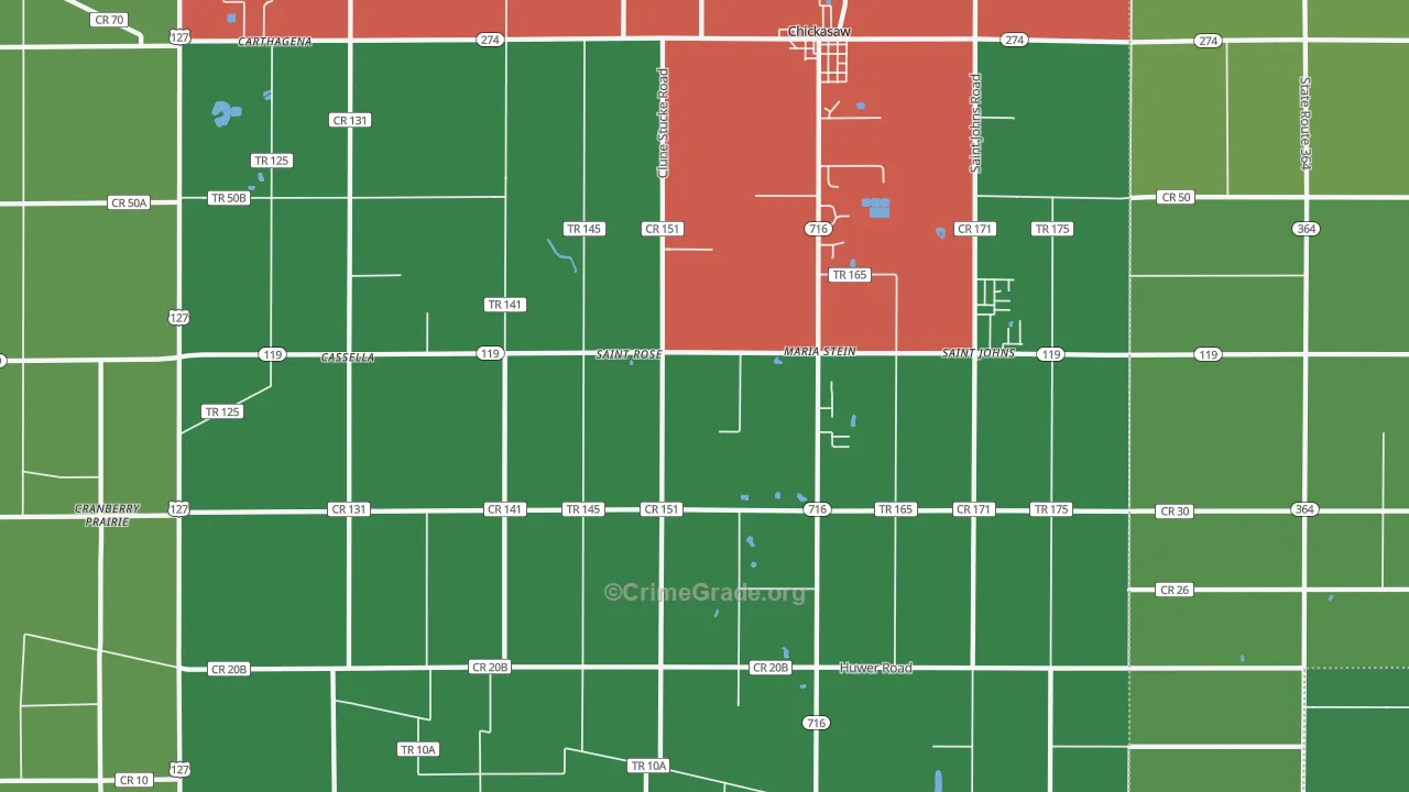 Maria Stein, OH Map of Theft Rates