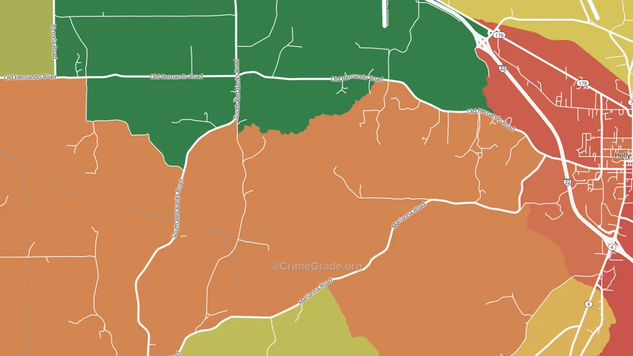 Marianna, MS Map of Theft Rates