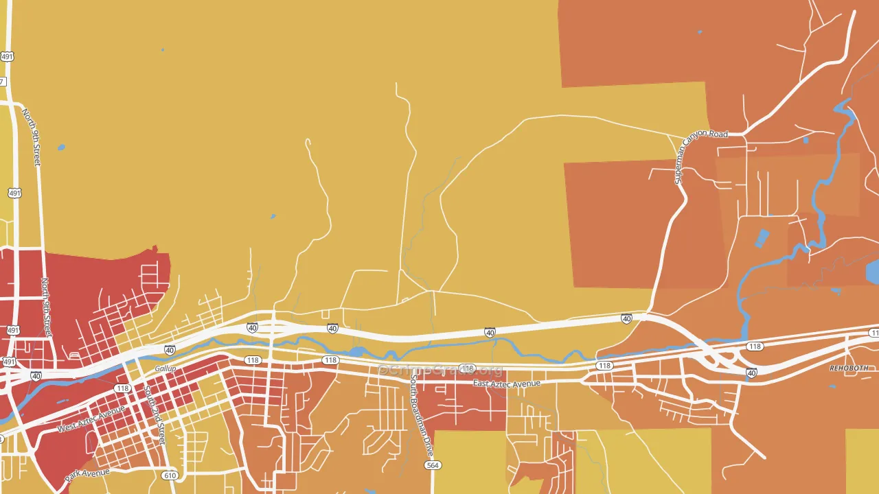 Mariano Lake, NM Map of Theft Rates