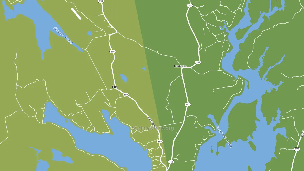 Mariaville, ME Map of Theft Rates