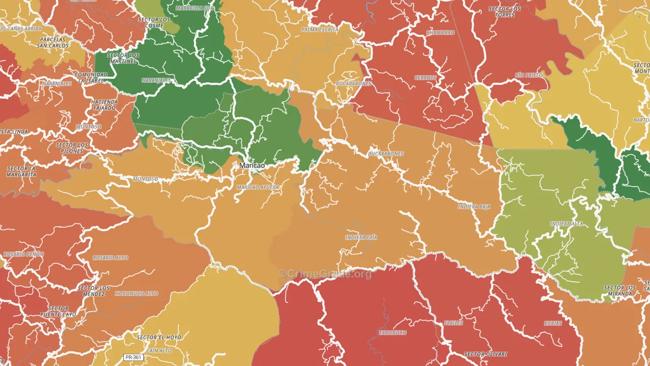 Maricao Municipio, PR Map of Theft Rates