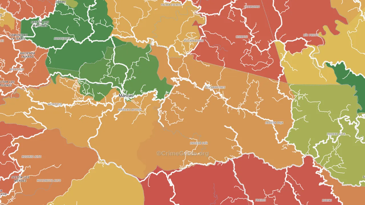 Maricao, PR Map of Theft Rates