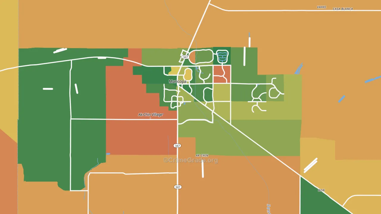 Maricopa, AZ Map of Theft Rates