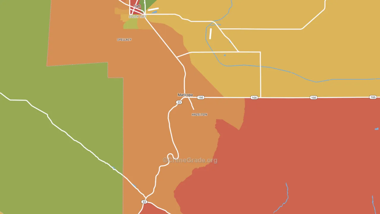 Maricopa, CA Map of Theft Rates