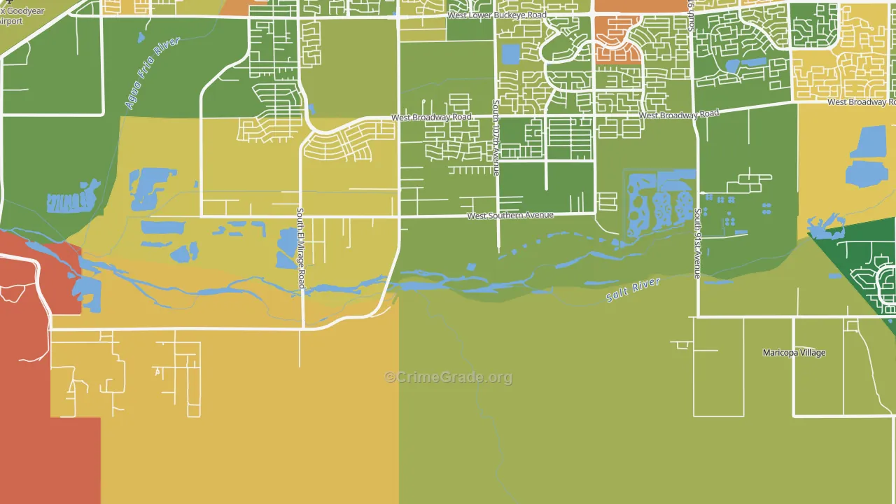 Maricopa Village, AZ Map of Theft Rates
