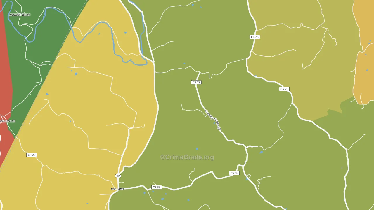 Marie, WV Map of Theft Rates