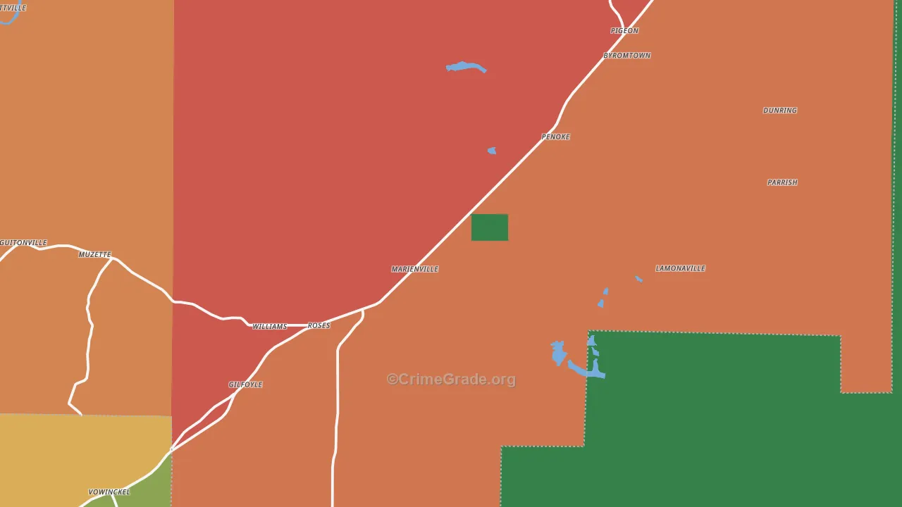 Marienville, PA Map of Theft Rates