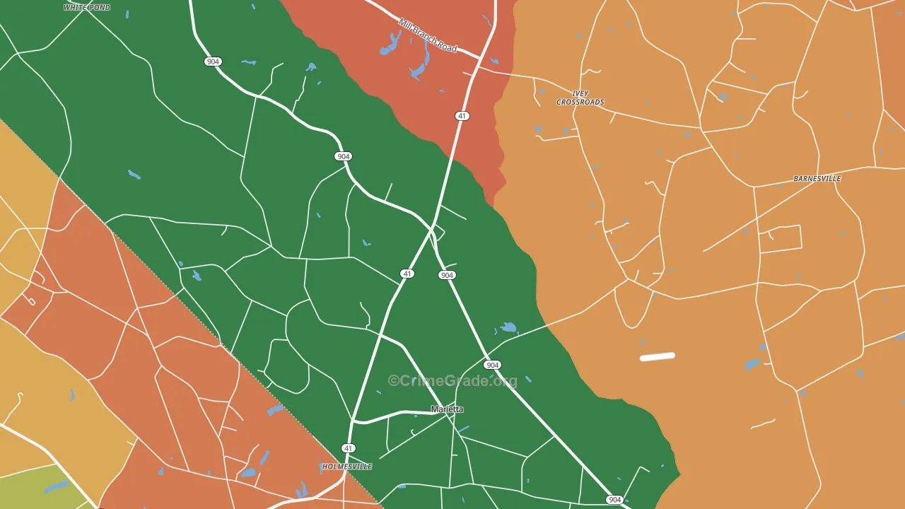 Marietta, NC Map of Theft Rates