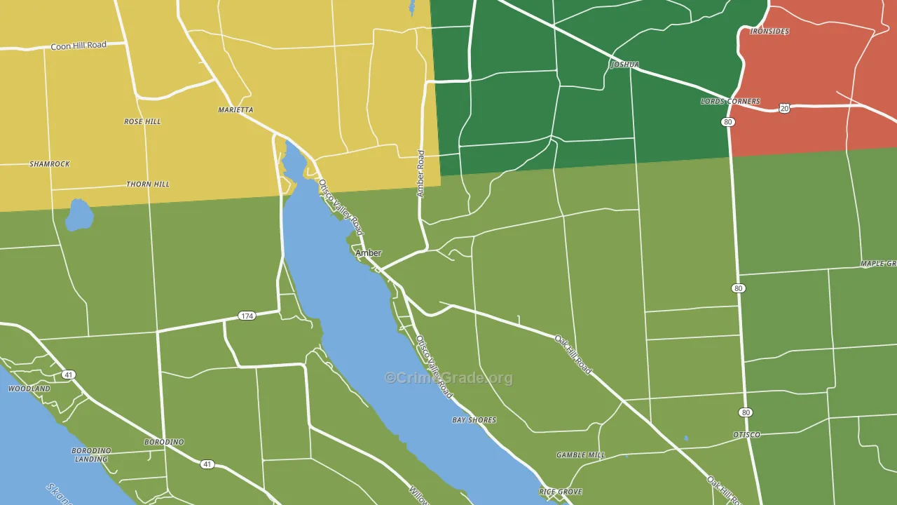 Marietta, NY Map of Theft Rates