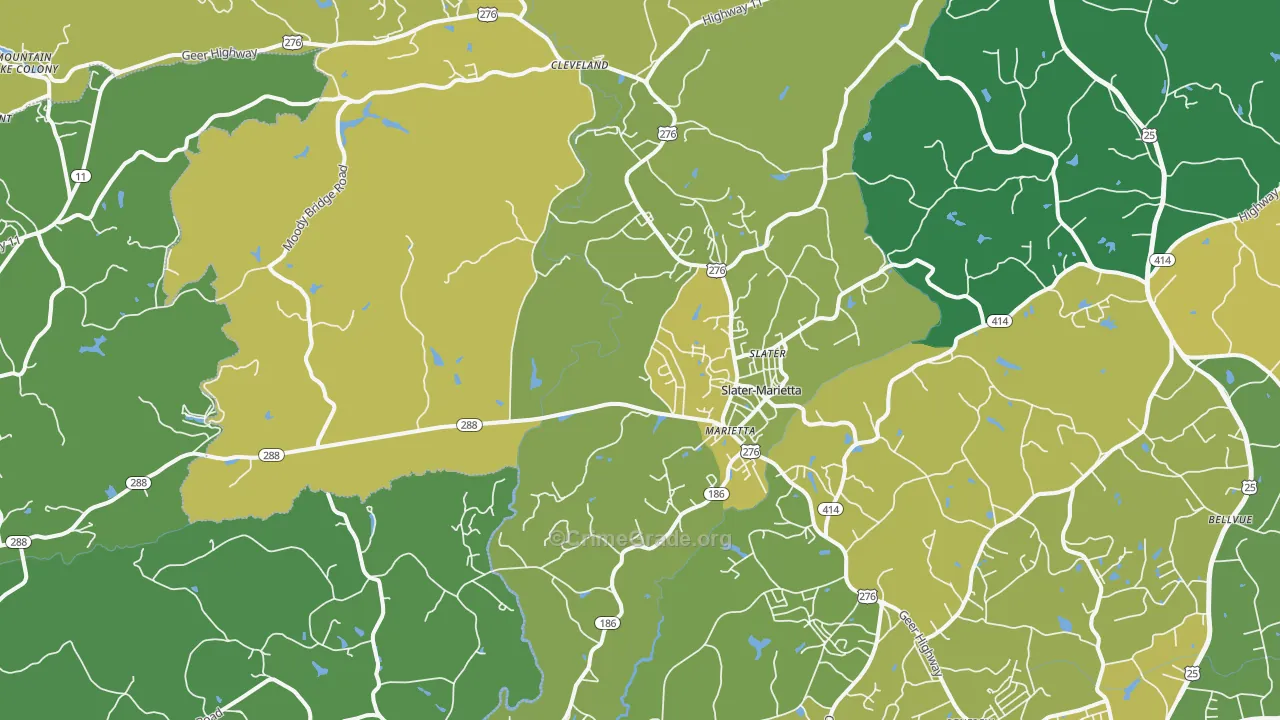 Marietta, SC Map of Theft Rates