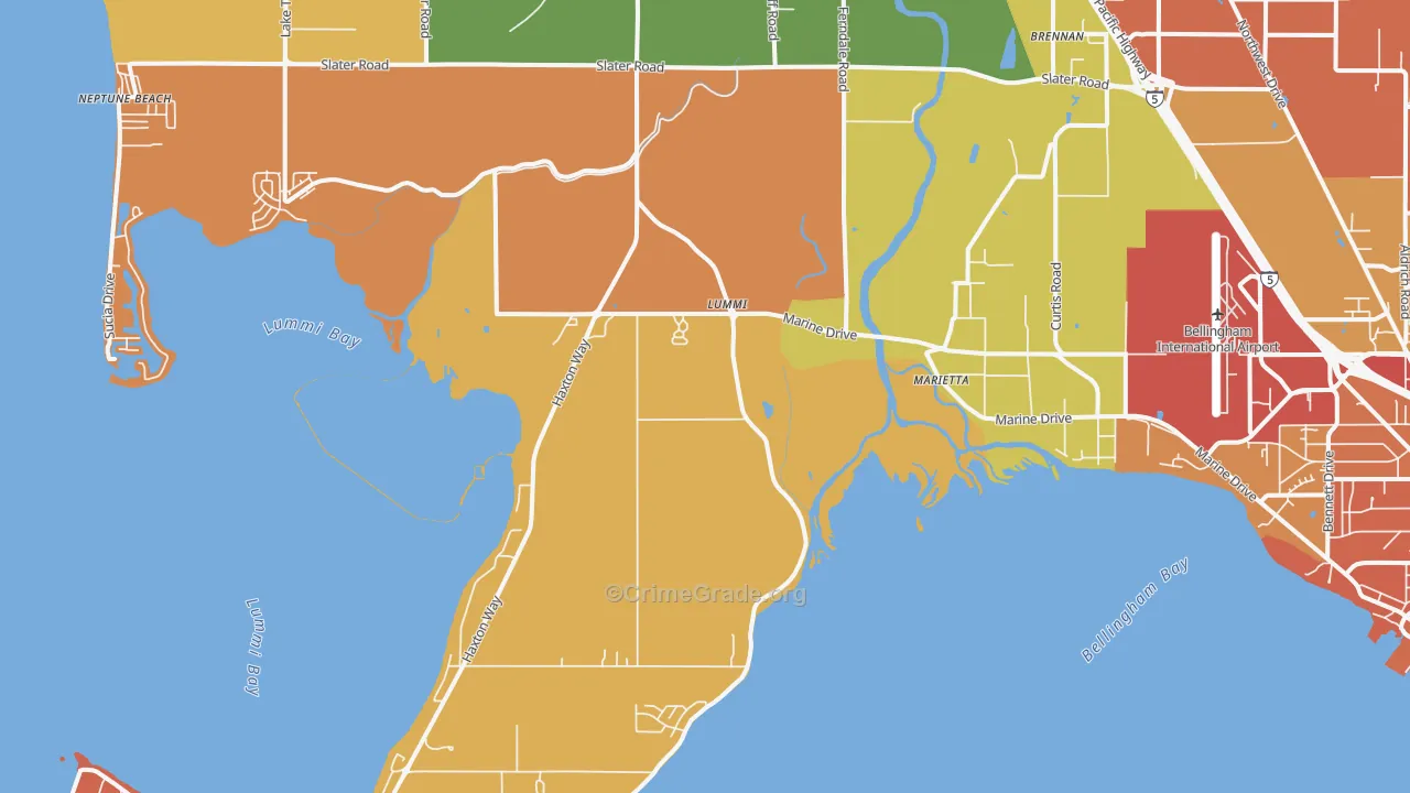 Marietta, WA Map of Theft Rates