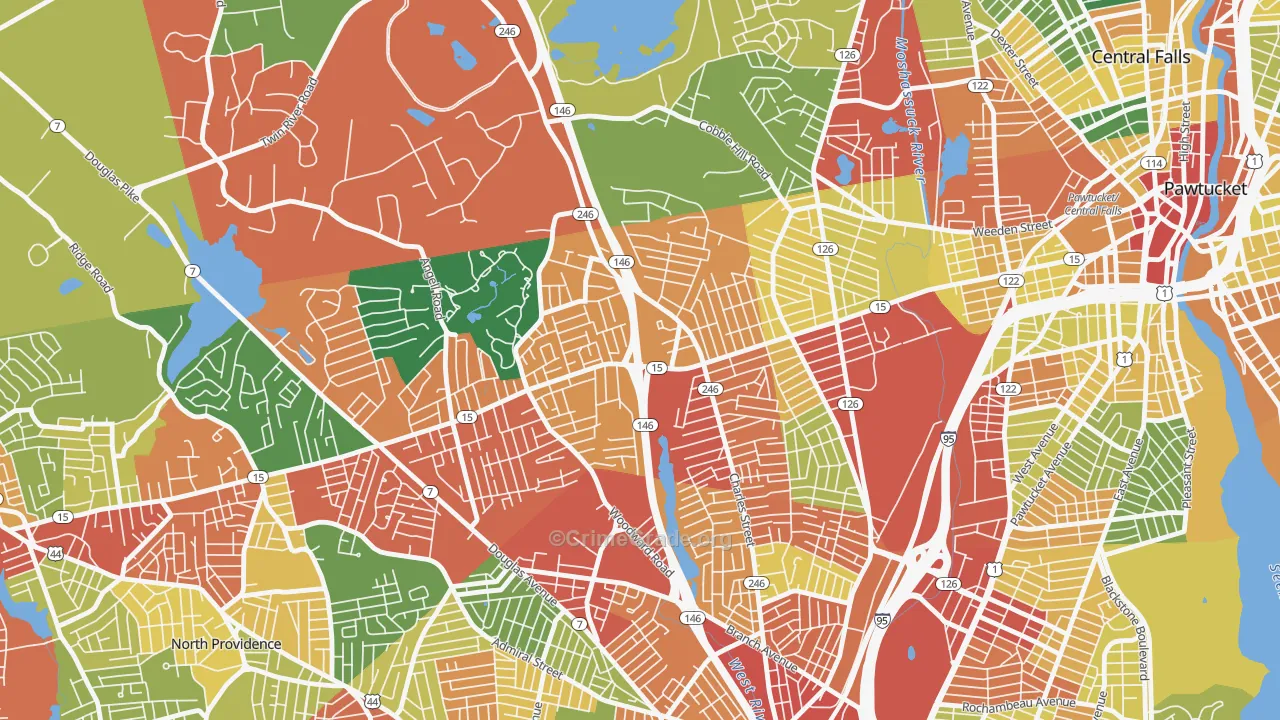 Marieville, Providence, RI Map of Theft Rates