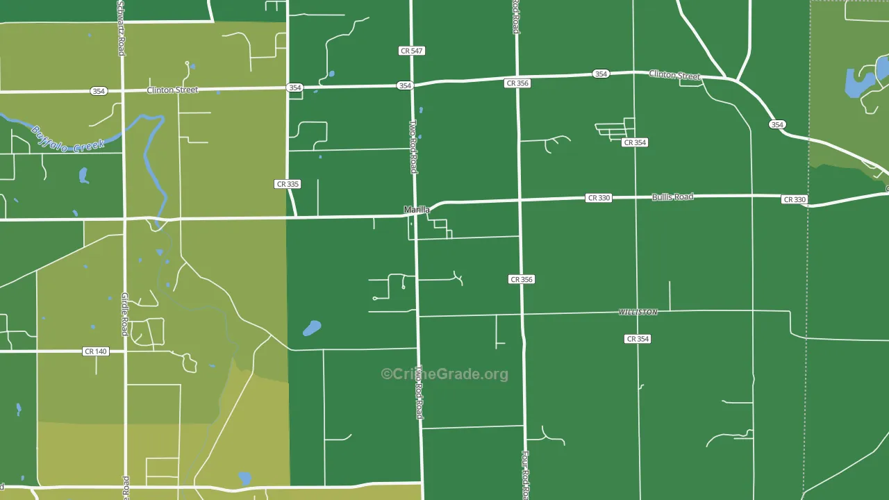 Marilla, NY Map of Theft Rates