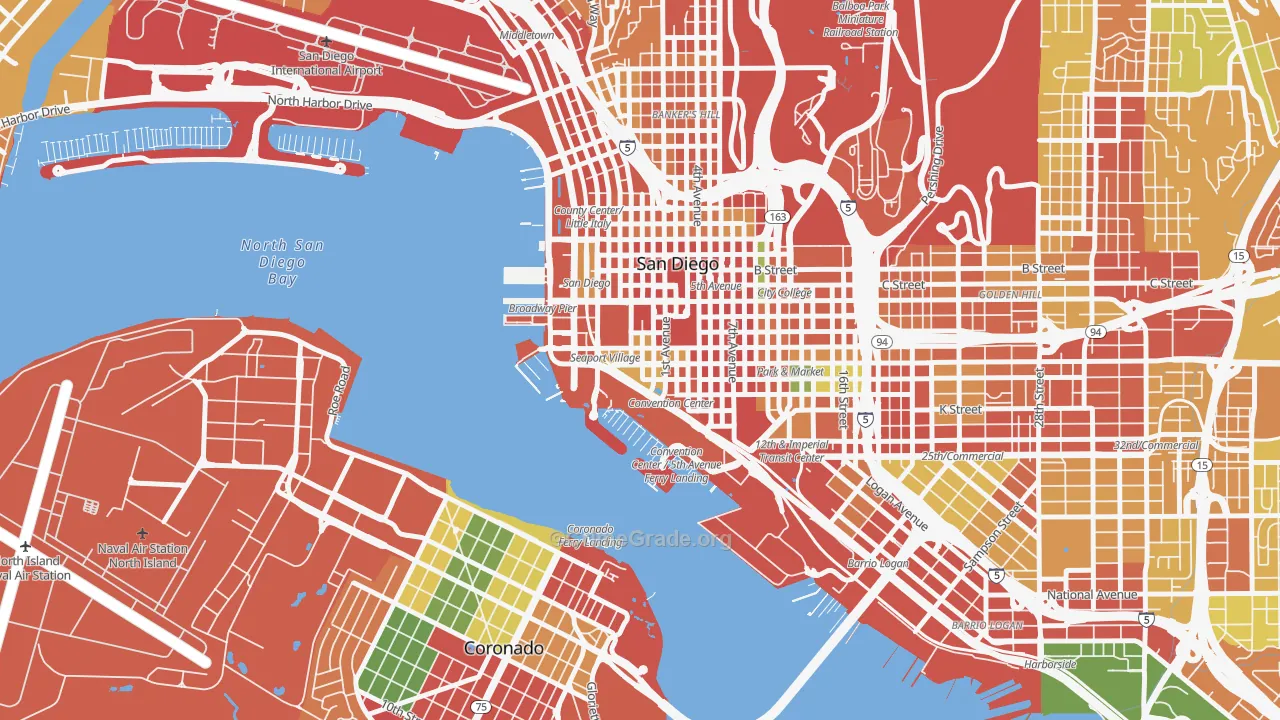 Marina, San Diego, CA Map of Theft Rates