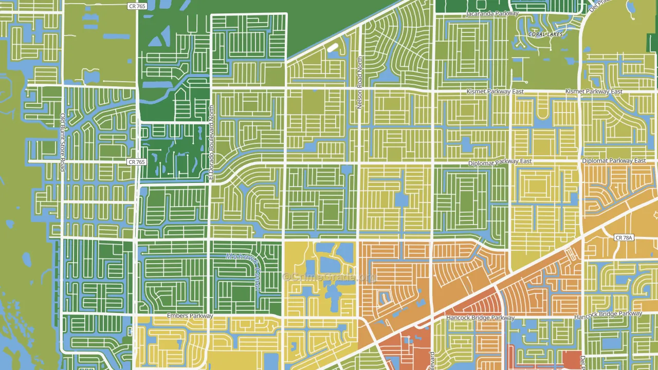 Mariner, Cape Coral, FL Map of Theft Rates