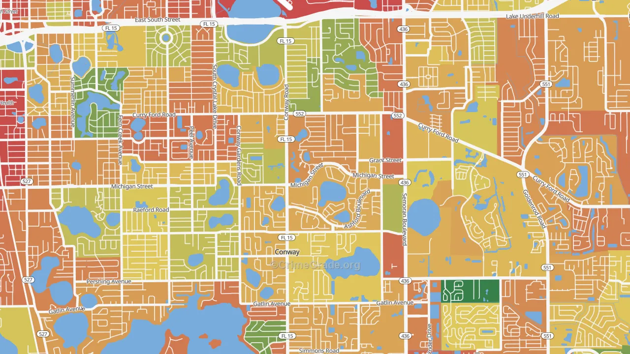 Mariners Village, Orlando, FL Map of Theft Rates