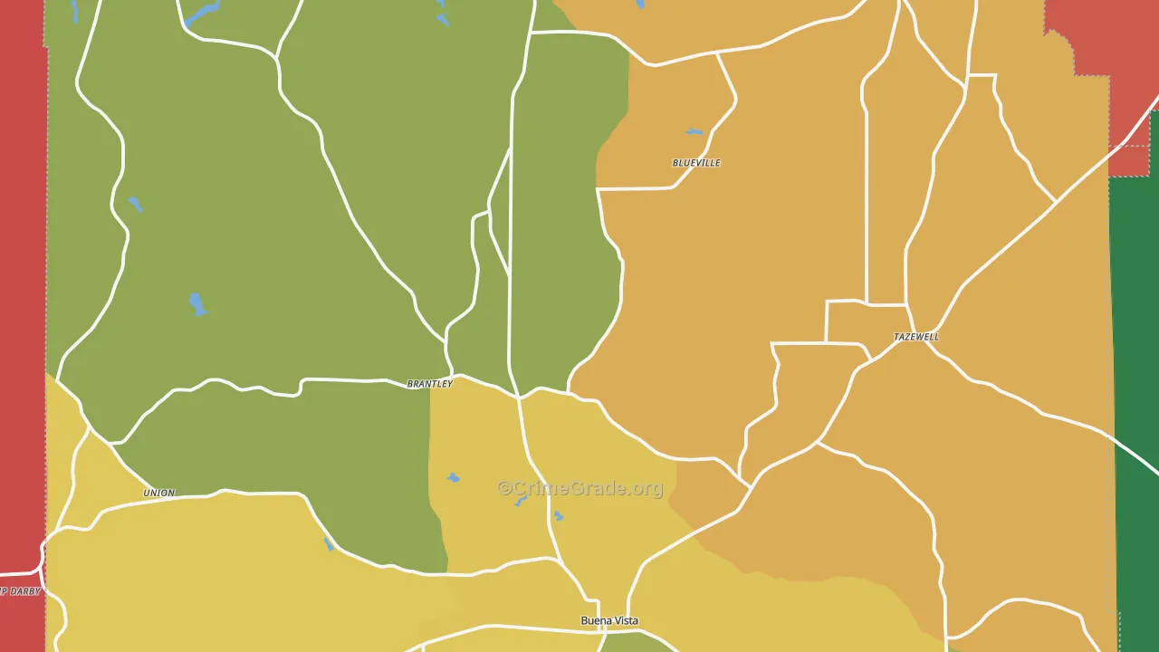 Marion County, GA Map of Theft Rates