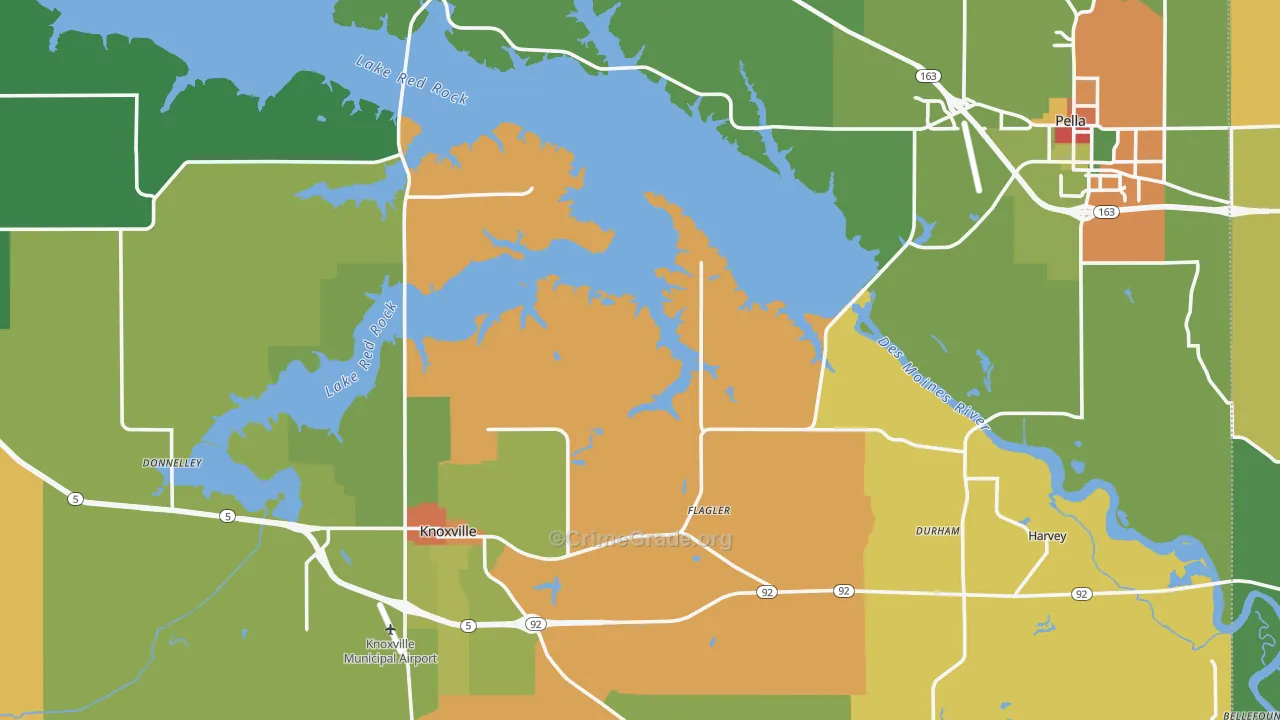 Marion County, IA Map of Theft Rates