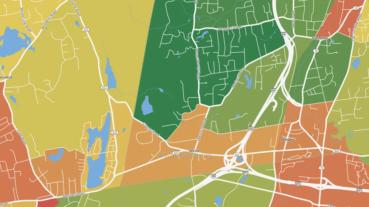 Marion, CT Map of Theft Rates